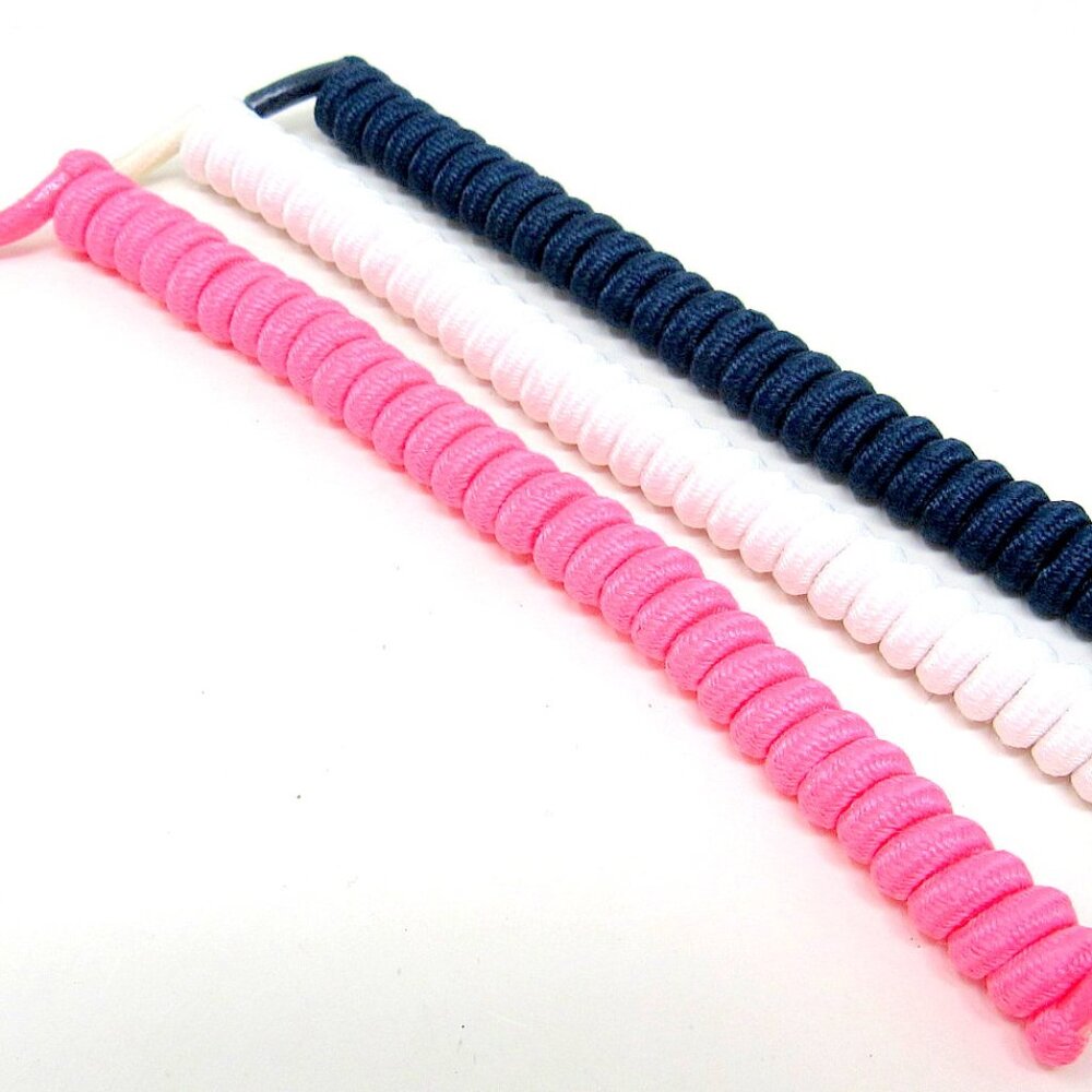 3 Blue Pink White Spiral Laces No Headache Sun Visor 6 inches